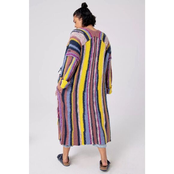 New Anthropologie Pilcro Dreamer Striped Duster Sweater Size Xs/s - Picture 7 of 11